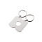 Non-Tarnish 304 Stainless Steel Couples Keychain, Rectangle with Half Heart, Stainless Steel Color, 3.2x1.7x0.15cm