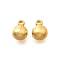 Brass Charms, Electrophoresis, Long-Lasting Plated, Round, Real 18K Gold Plated, 7x5mm, Hole: 1mm