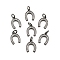 CZ Brass Micro Pave Cubic Zirconia Horse Shoe Charms, Gunmetal, 13x9x2mm, Jump Ring: 5x0.7mm