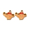 304 Stainless Steel Pendants, with Enamel, Ion Plating(IP), Mushrooom, Golden, Red, 11.4x13.2x1.5mm