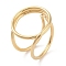 Ion Plating(IP) 304 Stainless Steel Finger Rings for Women, Ring, Real 18K Gold Plated, Inner Diameter: 19mm