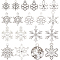 120Pcs 12 Style Tibetan Style Alloy Pendants, Snowflake, Antique Silver & Platinum, 15~28x10.5~22x1~2.5mm, Hole: 0.7~2mm, 10pcs/style