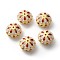 Golden Alloy Beads, with Enamel, Flower, Colorful, 18.5x13mm, Hole: 1.6mm