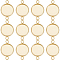 Beebeecraft 30Pcs 12mm Cabochon Connector Settings 24K Gold Plated Stainless Steel Flat Round Blank Bezel Pendant Trays Connector Cabochon Settings for DIY Jewelry Making