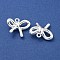 Rack Plating Alloy Pendants, Bowknot Charms, Silver, 15.5x19.5x6mm, Hole: 1.8mm