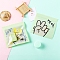 CPP Plastic Zip Lock Bags, Resealable Packaging Bags, Self Seal Bag, Square with Gesture Pattern, Light Green, 13.5x13.5cm
