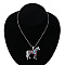 Alloy Colorful Rhinestone Horse Pendant Necklaces for Kid, Platinum, Platinum, 19.69 inch(50cm)