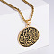 Cool Retro Stainless Steel Shahada Totem Pendant Punk Hip-hop Streetwear Necklaces for Men, Golden