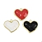 Brass Enamel Pendants, Long-Lasting Plated, Cadmium Free & Lead Free, Rack Plating, Real 18K Gold Plated, Heart Charm, Mixed Color, 26.5x30.5x9.5mm, Hole: 2.8mm