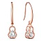 925 Sterling Silver Earring, with Grade AAA Cubic Zirconia, Calabash, Rose Gold, 35mm