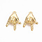 Rack Plating Alloy Pendants, Cadmium Free & Lead Free, Palm, for I Love U, Light Gold, 20x15x5mm, Hole: 1.6mm