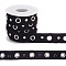 5 Yards Webbing Flat Polyester Ribbons, with Brass Eyelets, Garment Accessories, with Metallic Wire Twist Ties, Platinum, 20mm, Hole: 6mm