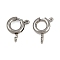 304 Stainless Steel Spring Ring Clasps, Stainless Steel Color, 9.5x6x1.5mm, Hole: 2.2mm