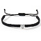 304 Stainless Steel Heart with Letter Bead Braided Bead Bracelets, Adjustable Nylon Cord Braided Bracelets for Couple Friendship, Platinum, Letter J, 7-7/8 inch(20cm), Inner Diameter: 11 inch(28cm)
