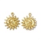 PVD Vacuum Plating 304 Stainless Steel Pendants, Sun with Human Face and Moon, Golden, 30x26x3mm, Hole: 3mm