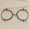 Alloy Heart-shaped Magnetic Braided Rope Bracelets for Couple Girlfriends, Gray, 5-1/2~10-1/4 inch(14~26cm)