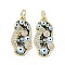 Real 18K Gold Plated Brass Micro Pave Cubic Zirconia Pendants, Cadmium Free & Nickel Free & Lead Free, with Enamel and Jump Ring, Slipper Charms, Black, 21.5x10x3.5mm, Hole: 3.4mm
