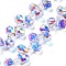 Electroplate Glass Beads Strands, AB Color Plated, Faceted Teardrop, Top Drilled, Lavender, 6x4mm, Hole: 0.8mm, about 97~102pcs/strand, 10.63''~14.80''(27~37.6cm)