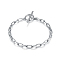 925 Sterling Silver Cable Chain Bracelets, Platinum, 7-1/2 inch(19cm)