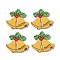 Christmas Style Printed Acrylic Cabochons, Orange, 31x33x2.5mm