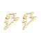Brass Micro Pave Clear Cubic Zirconia Screw Carabiner Lock Charms, for Necklaces Making, Quick Links, Long-Lasting Plated, Lightning Bolt, Real 18K Gold Plated, 30x16x3mm, Screw: 6x5mm