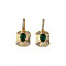 Brass Micro Pave Cubic Zirconia Pendants, Real 18K Gold Plated, Nickel Free, Octagon, Green, 25mm, Hole: 3.5mm