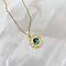 Zinc Alloy Crystal Rhinestone Pendant Necklaces, Golden, Planet, 15.75 inch(40cm)