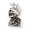 Tibetan Style 304 Stainless Steel Pendants, Skull, Antique Silver, 51x27x11.5mm, Hole: 7.5x5mm