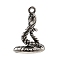 Retro 304 Stainless Steel Pendants, Animal Charms, Antique Silver, Snake, 17.5x12x7mm, Hole: 1.2mm