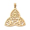 304 Stainless Steel Hollow Pendants, Trinity Knot with Star/Moon/Sun, Golden, 30x29x1mm, Hole: 5x3mm