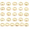 26Pcs 26 Style Initial Letter A~Z Clear Cubic Zirconia Adjustable Rings Set, Brass Alphabet Rings for Women, Lead Free & Cadmium Free, Real 18K Gold Plated, US Size 5 3/4(16.3mm), 1Pc/style