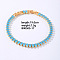 Brass Rhinestone Horse Eye Link Bracelets for Women, Golden 7-1/2 inch(19cm)