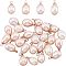 NBEADS 30 Pcs Freshwater Pearl Pendants Charms, White Rice Shape Freshwater Pearl Pendants with Golden Brass Loops for Necklace Earrings Jewelry Making, 6x11 mm