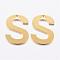 304 Stainless Steel Charms, Letter, Initial Charms, Real 18k Gold Plated, Letter.S, 11x6~12x0.8mm, Hole: 1mm