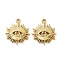 304 Stainless Steel Pendants, Real 18K Gold Plated, Eye, 21x18x2.5mm, Hole: 1.8mm