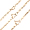 PVD Vacuum Plating 304 Stainless Steel Heart Link Cable Chains, Soldered, with Spool, Golden, 3x2x0.5mm