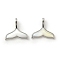 Brass Pendants, with Shell, Fishtail Charms, Lead Free & Cadmium Free, Rack Plating, Long-Lasting Plated, Platinum, 12x13x3mm, Hole: 2.5x1mm