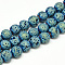 Electroplate Natural Lava Rock Beads Strands, Matte Style, Round, Green Plated, 4~5mm, Hole: 0.5mm, about 88pcs/strand, 13.7~14.9 inch