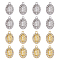 20Pcs 2 Colors Alloy Micro Pave Cubic Zirconia Pendants, Oval with Virgin Mary, Platinum & Light Gold, 16x10x2mm, Hole: 1.4mm, 10pcs/color