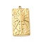 304 Stainless Steel Pendants, Rectangle with Sun Charm, Golden, 25x14x2.5mm, Hole: 1.5mm