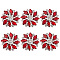 FINGERINSPIRE 6PCS Flower Brass Rhinestone Shank Buttons 26MM Red Crystal Sew On Buttons with 1-Hole and Flat Back, Fashion Claw Rhinestone Snowflake Buttons for Cloth DIY Crafts, Wedding Decor