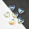 Glass Pendants, Heart, Colorful, 40~41x42~43x15mm, Hole: 2mm