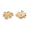 Brass Micro Pave Clear Cubic Zirconia Bead Caps, Cadmium Free & Nickel Free & Lead Free, Flower with Star, Real 18K Gold Plated, 15x5mm, Hole: 3mm