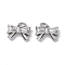 Brass Charms, Bowknot Charms, Cadmium Free & Nickel Free & Lead Free, Platinum, 9.5x13.5x4mm, Hole: 3mm
