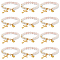 Natural Rose Quartz & Synthetic Turquoise Round Beaded Stretch Bracelet, Alloy Cross & Virgin Mary Charms Yoga Bracelet for Women, Inner Diameter: 2-1/8 inch(5.5cm)