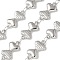 304 Stainless Steel Heart Link Chains, Soldered, with Spool, Stainless Steel Color, 17x8x3mm, about 5m/roll