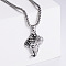 Retro Rock Punk Men's Elephant 304 Stainless Steel Pendant Necklaces, Stainless Steel Color