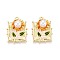 Rack Plating Alloy Enamel Pendants, Rectangle & Flower, with ABS Imitation Pearl, Light Gold, 27x20x9mm, Hole: 1.8mm