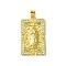 Real 18K Gold Plated Brass Micro Pave Clear Cubic Zirconia Pendants, Cadmium Free & Nickel Free & Lead Free, Rectangle, 30x18x3.5mm, Hole: 3x3.5mm