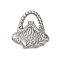 Non-Tarnish 304 Stainless Steel Pendants, Handbag with Flower Charms, Stainless Steel Color, 16x15x2mm, Hole: 2.5x5mm